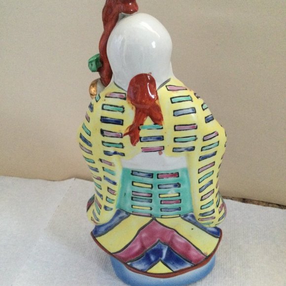 Lot of 2 Chinese ceramic figurines god of longevity and wealthy 8.5" shou & lu - Picture 6 of 7